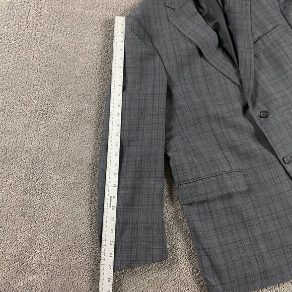 Hart Schaffner Marx Gold Trumpeter Blazer Sport Coat Men's 44R Gray Check - Picture 12 of 15